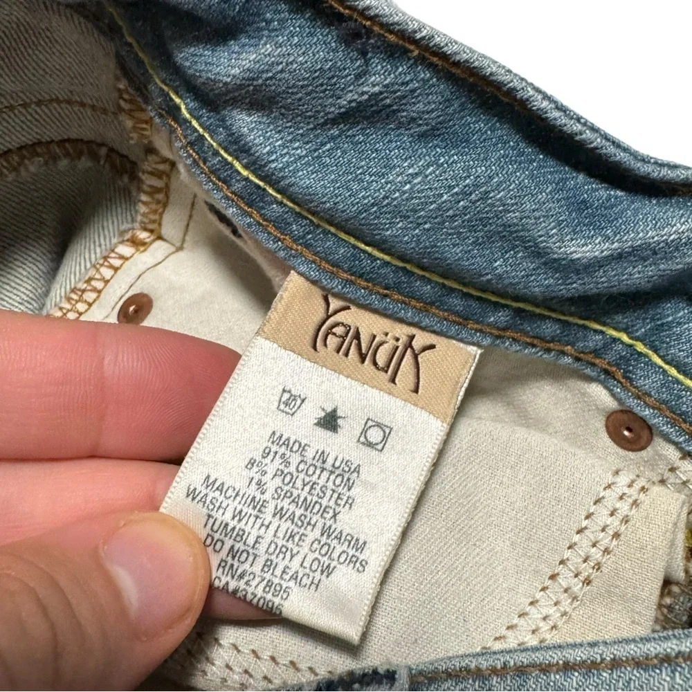 Yanük 6 Pocket Classic USA Made Cotton Blend Patchwork Jeans Womens 25 (27.5x34)